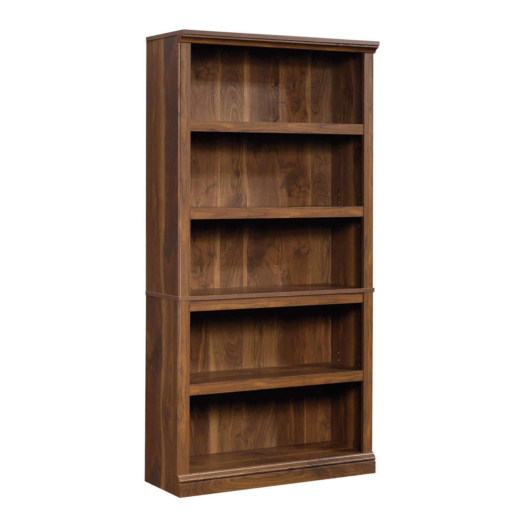 Sauder 5-Shelf Split Bookcase/ Book shelf, Oiled Oak finish