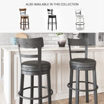 Signature Design by Ashley Valebeck Upholstered Swivel Stool, Cushioned Seat, Woven Fabric Upholstery, Wood, 24" H, Brown & Black