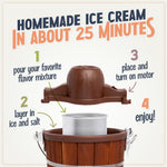 Nostalgia Electric Ice Cream Maker - Old Fashioned Soft Serve Ice Cream Machine Makes Frozen Yogurt or Gelato in Minutes - Fun Kitchen Appliance - Vintage Wooden Style - Dark Wood - 4 Quart