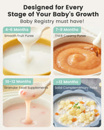 Grownsy Baby Food Maker with Steam Basket, One Step Baby Food Processor Steamer Puree Blender Grinder Mills Machine, Auto Cooking Grinding and Sterili-zing for Healthy Homemade Baby Food, BPA-Free
