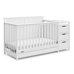 Graco Hadley 5-in-1 Convertible Crib with Drawer – GREENGUARD Gold Certified, Fits Standard Crib Mattress, Converts to Toddler Bed, Daybed and Full Bed, 4 Adjustable Mattress Heights (White)