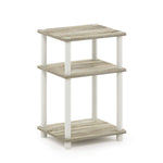 Furinno JUST Side Table, 3-Tier End Table, Open Shelves Night Stand, Bedside Table, Toolless Assembly, for Living Room, Bedroom, Bathroom, Columbia Walnut