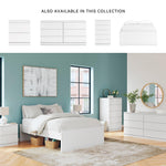 Signature Design by Ashley Onita Modern Nightstand with 2 Smooth-Gliding Drawers, Bedroom Night Stand for Bedside Storage, Hardware-Free, Wood, Solid White Finish