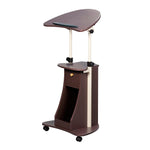 Techni Mobili Sit-to-Stand Rolling Adjustable Height Laptop Cart with Storage, Graphite, 22 x 16 x 46