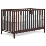 Dream On Me Synergy 5-in-1 Convertible Full-Size Baby Crib with Toddler, Day & Full Bed Conversion in White, GreenGuard Gold & BSA, 3 Mattress Heights, Sustainable Pinewood