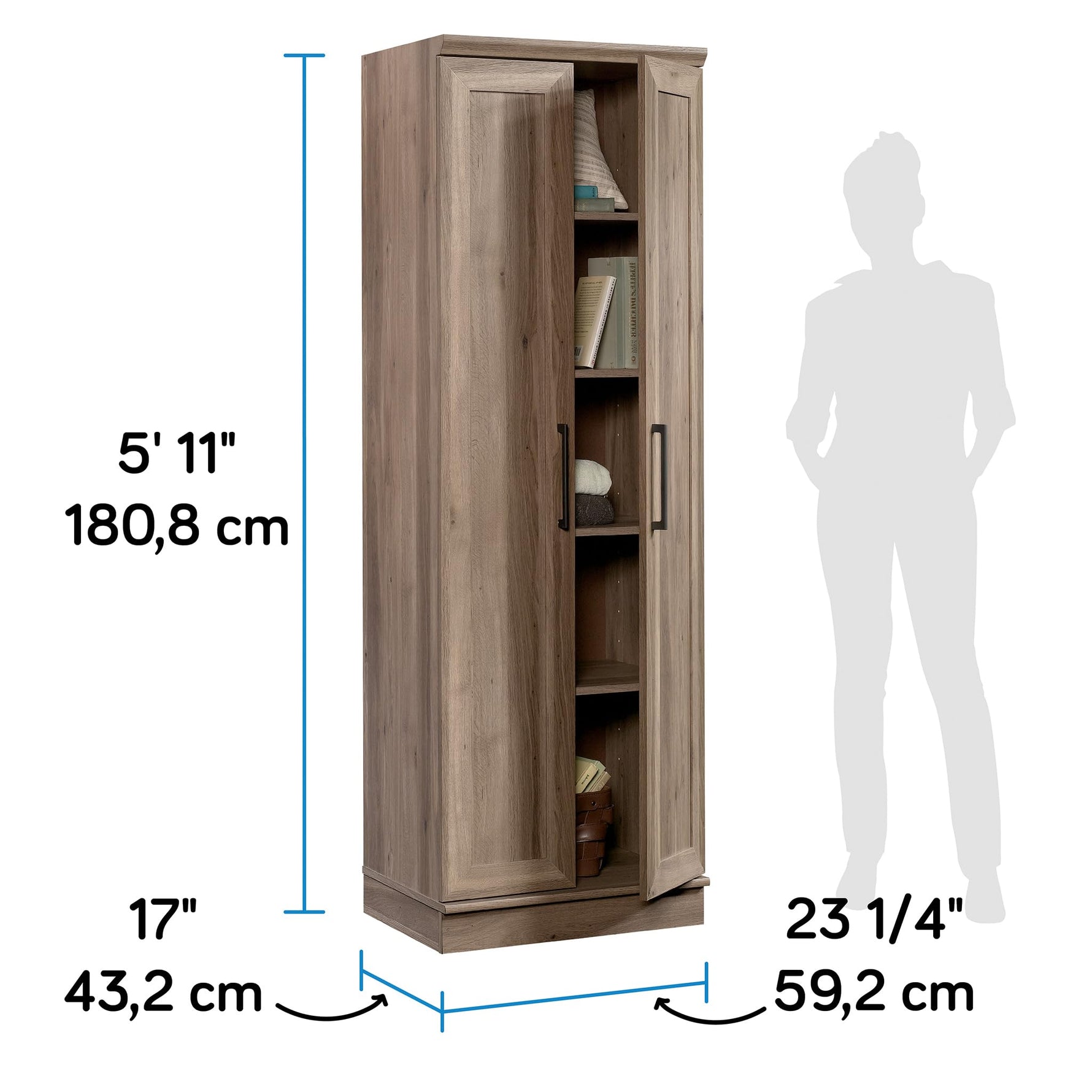 Sauder HomePlus Storage Cabinet/ Pantry cabinets, Dakota Oak finish