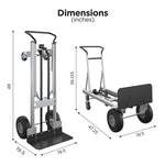 Cosco 12204ASB1E 2-in-1 Hybrid Handtruck, Commercial Use, Silver