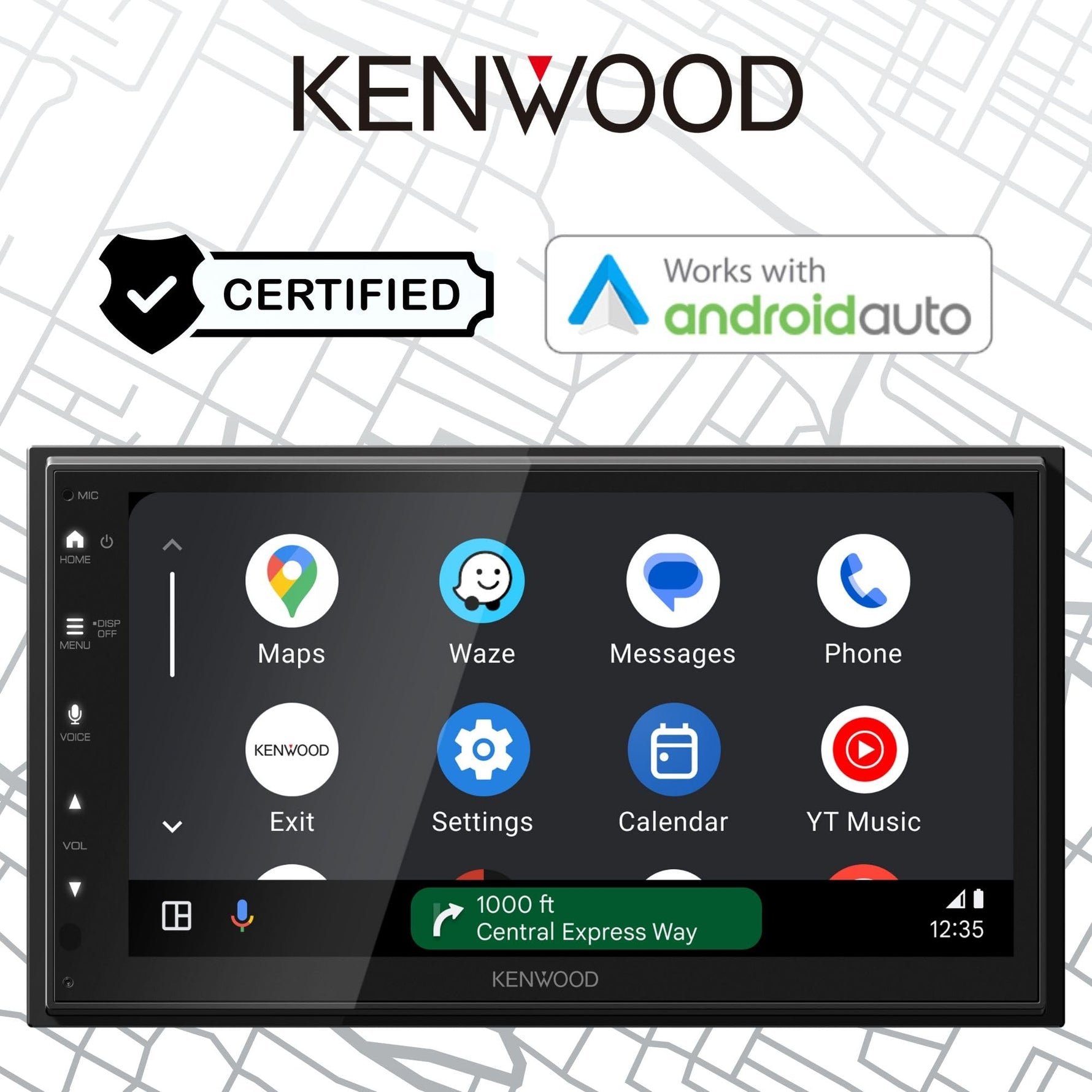 KENWOOD DMX4710S Digital Car Stereo (50W x 6-Ch), Apple CarPlay & Android Auto Compatible, Bluetooth-Enabled Head Unit with 6.8" LCD Display, Single DIN Touchscreen Car Stereo with USB Mirroring