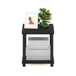 Furinno JUST Side Table, 3-Tier End Table, Open Shelves Night Stand, Bedside Table, Toolless Assembly, for Living Room, Bedroom, Bathroom, Columbia Walnut