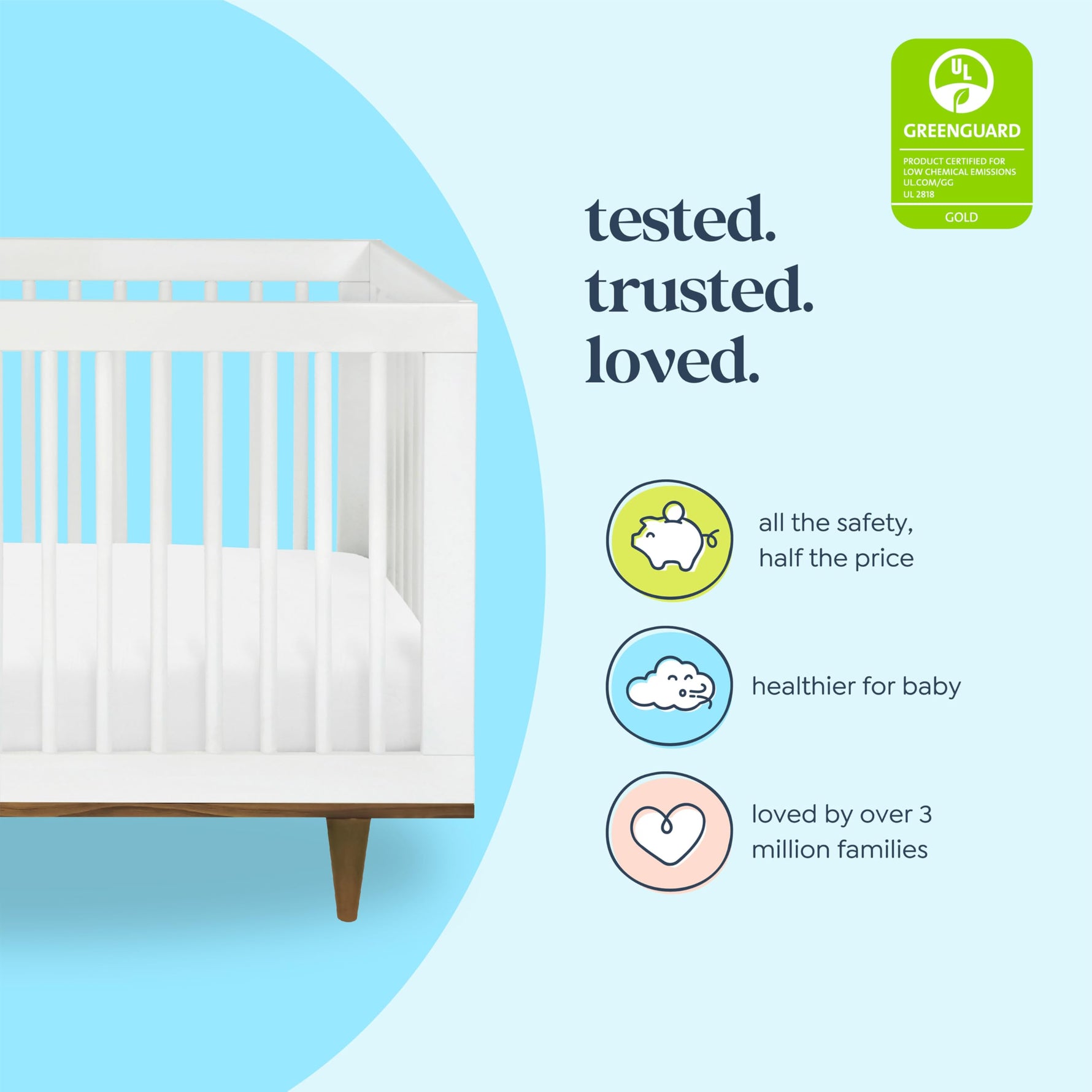 Davinci Marley 3-in-1 Convertible Crib in Walnut, Greenguard Gold and FSC® Certified
