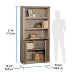 Sauder Miscellaneous Storage 5-Shelf/Book Shelf 2-Door Bookcase, Glacier Oak Finish