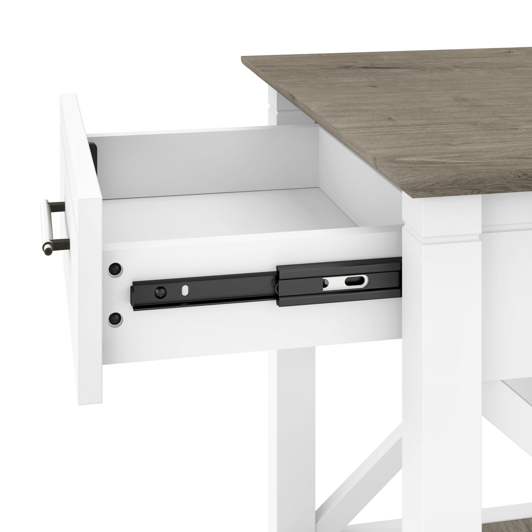 Bush Home End Table with Drawer, Nightstand with Storage, Living Room and Bedroom Furniture, Key West Collection, Washed Gray