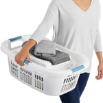 Rubbermaid Laundry Basket XL Hip-Hugger Basket 2.1-Bushel White Laundry Storage/Bathroom/Bedroom/Home Closet