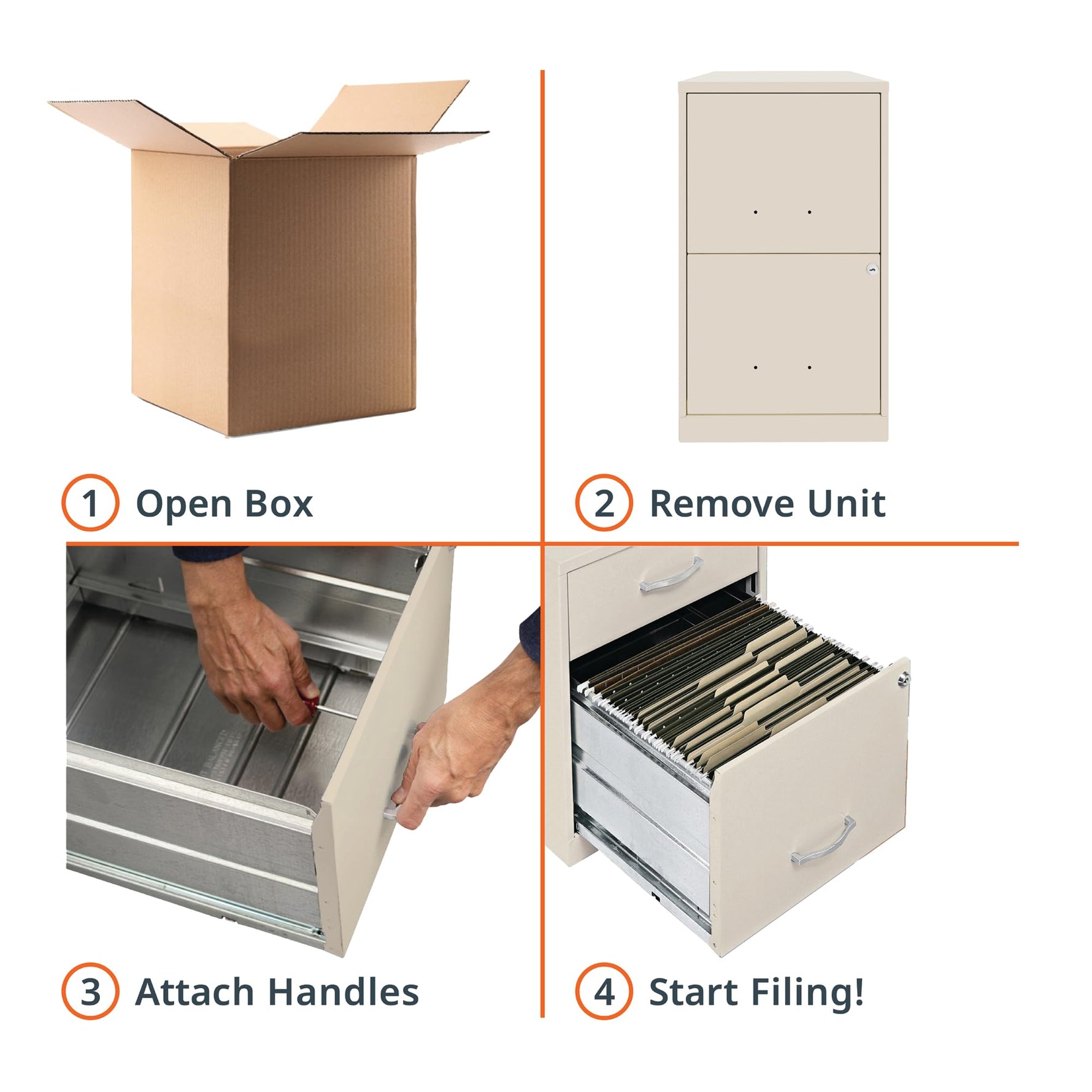 NuSparc 2 Drawer Locking Filing Cabinet | Pre-Assembled Steel Construction | Space-Saving Design is Perfect for Home and Small Office | Letter-Size | Assembled in North America