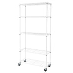 UltraDurable 5-Tier NSF Steel Wire Shelving, 48"W x 24"D x 76"H, Black | Heavy-duty commercial-grade solid steel wire storage rack featuring 800 pounds per shelf weight capacity