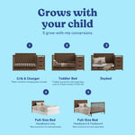 Graco Hadley 5-in-1 Convertible Crib with Drawer – GREENGUARD Gold Certified, Fits Standard Crib Mattress, Converts to Toddler Bed, Daybed and Full Bed, 4 Adjustable Mattress Heights (White)