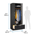 Sauder 411802 HomePlus Wardrobe/Storage Cabinet, L: 28.98" x W: 20.95" x H: 71.18", Sienna Oak finish