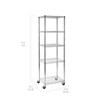 UltraDurable 5-Tier NSF Steel Wire Shelving, 48"W x 24"D x 76"H, Black | Heavy-duty commercial-grade solid steel wire storage rack featuring 800 pounds per shelf weight capacity