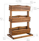 Seville Classics Acacia Wood 3-Tier Vertical Garden Planter