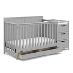 Graco Hadley 5-in-1 Convertible Crib with Drawer – GREENGUARD Gold Certified, Fits Standard Crib Mattress, Converts to Toddler Bed, Daybed and Full Bed, 4 Adjustable Mattress Heights (White)