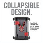 Real Avid Speed Stand | Collapsible Design, Adjustable 10" - 16" Stand for Cleaning & Maintenance | Compact, Portable Range Stand | Lightweight Vise Perfect for Hunting Rifles & Shotguns,Red