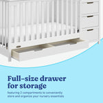 Graco Hadley 5-in-1 Convertible Crib with Drawer – GREENGUARD Gold Certified, Fits Standard Crib Mattress, Converts to Toddler Bed, Daybed and Full Bed, 4 Adjustable Mattress Heights (White)