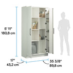 Sauder HomePlus Kitchen Storage Pantry Cabinet with Swing Door Storage and Adjustable Shelves, in Soft White finish