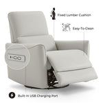 CHITA Power Recliner Chair Swivel Glider, FSC Certified Upholstered Living Room Nursery Reclining Sofa Chair with Lumbar Support, Linen