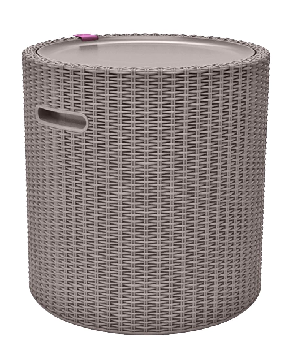 Keter Cool Side Table Cooler 3 in 1 Outdoor Patio Table and Ice Chest Storage, Ideal Hot Tub Table, Decor and Outdoor Patio Bar, Portable Bar, Cappuccino