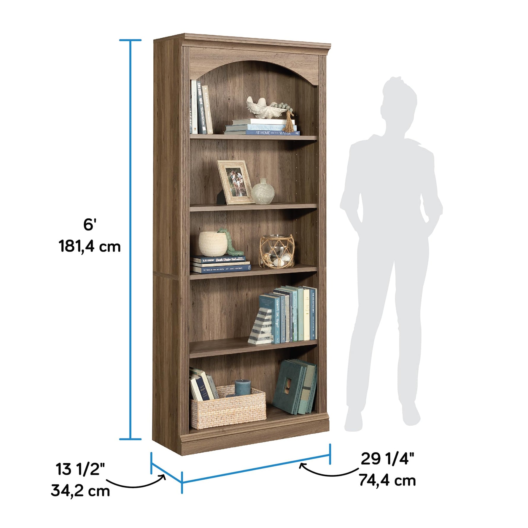 Sauder Miscellaneous Storage Bookcase, Sindoori Mango Finish