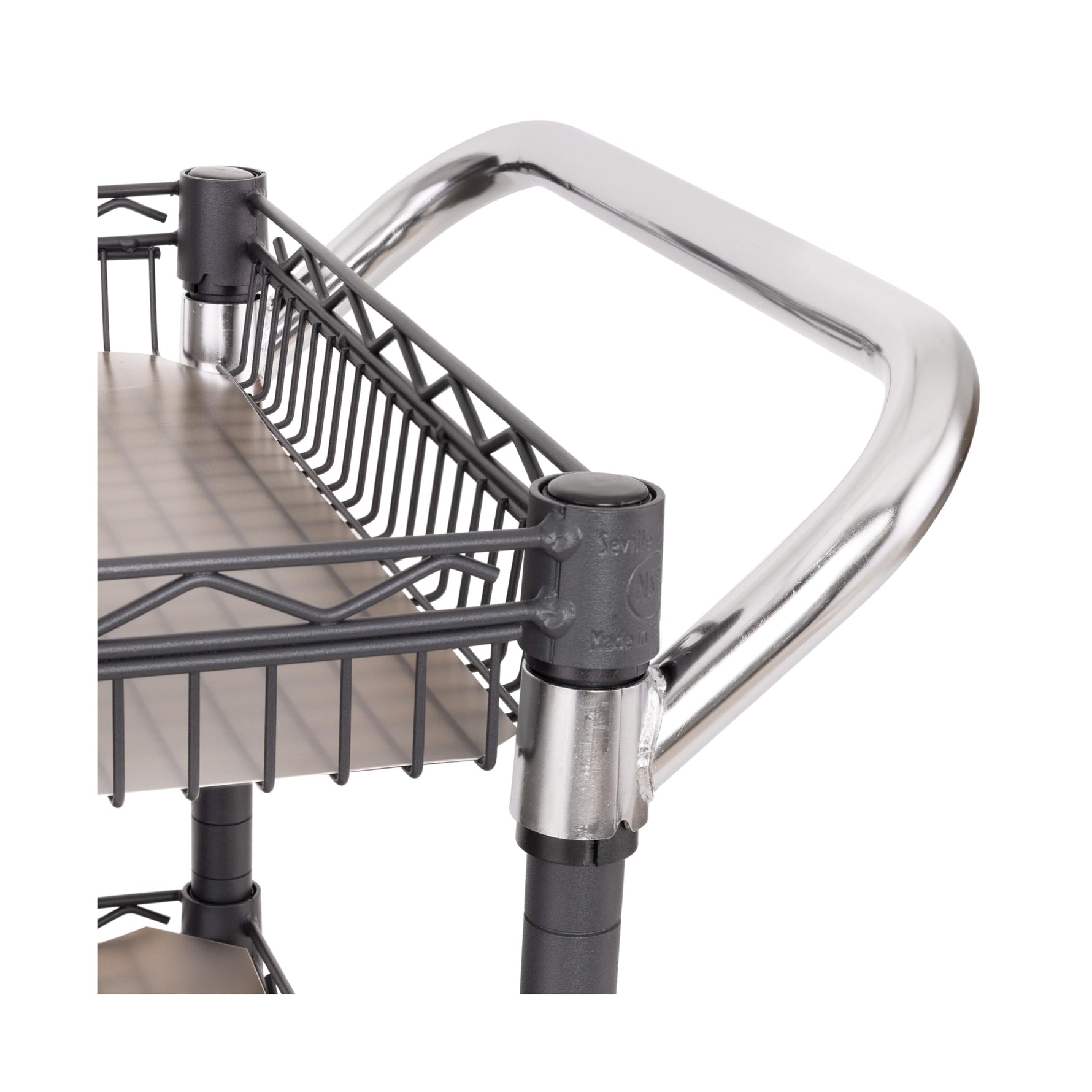 Seville Classics UltraDurable NSF Commercial Heavy Duty Metal Rolling Utility Cart, w/ Steel Shelves, Handle Bar for Restaurant, Garage, Warehouse, Kitchen, Office, Top Shelf (36"W x 18"D)