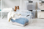 IRIS USA 6-Pack 6 Quart Storage Bins with Lids | Transparent design makes contents easy to find. Ideal for shoes, photos, documents, and small essentials. Nestable design