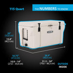 Lifetime 115‑Quart High Performance Cooler, Up to 10‑Day Ice Retention, IGBC Bear‑Resistant, Camping & Hunting Ice Chest with Cutting Board Divider