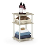 Furinno JUST Side Table, 3-Tier End Table, Open Shelves Night Stand, Bedside Table, Toolless Assembly, for Living Room, Bedroom, Bathroom, Columbia Walnut
