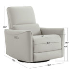 CHITA Power Recliner Chair Swivel Glider, FSC Certified Upholstered Living Room Nursery Reclining Sofa Chair with Lumbar Support, Linen