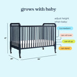 daVinci Jenny Lind 3-in-1 Baby Crib Convertible to Toddler Bed, Daybed - Easy to Assemble - GREENGUARD Gold Certified - 4 Adjustable Mattress Heights, Conversion Kit Sold Separately - White