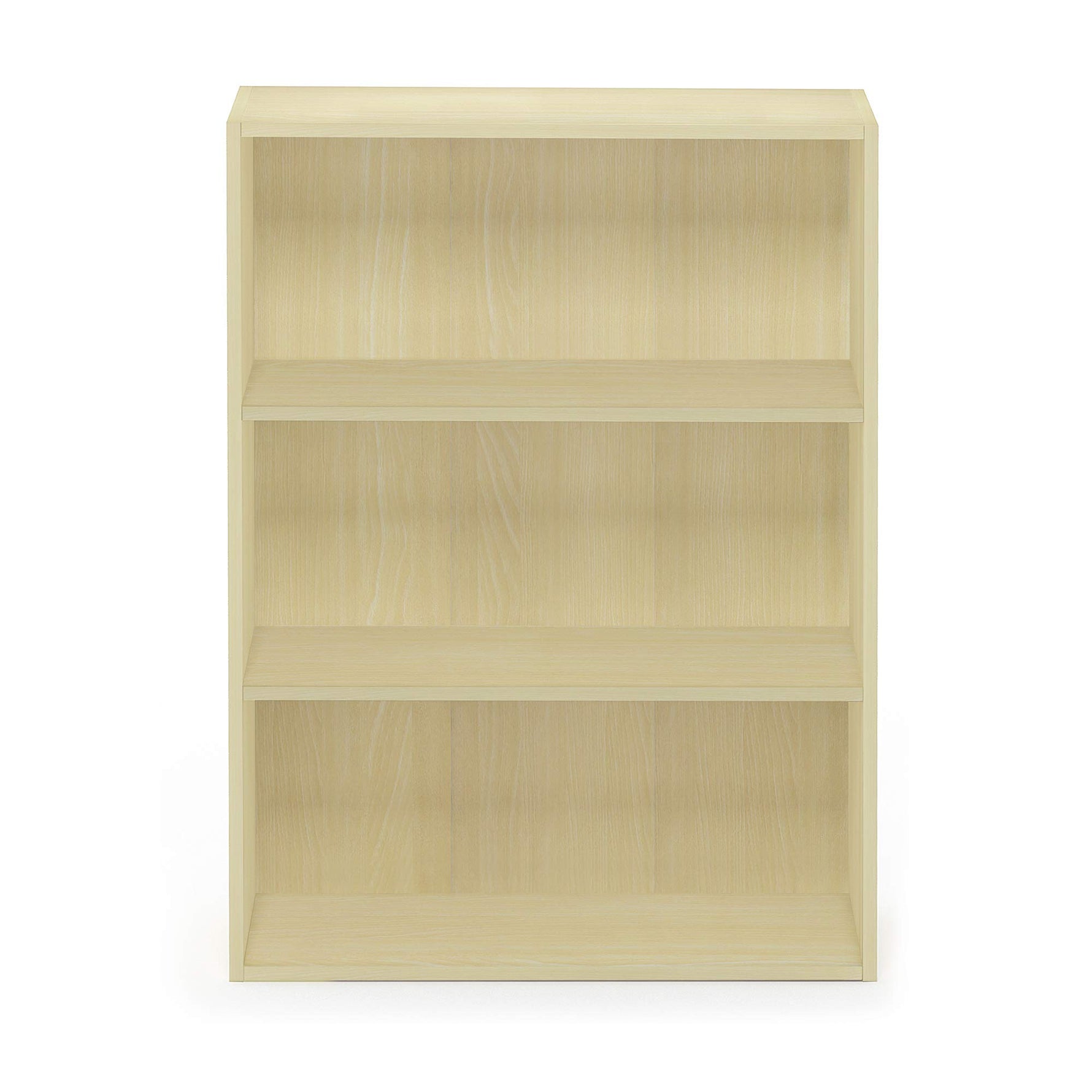 Furinno PASIR Book Shelf, 3-Tier Bookshelf, Storage Shelves Bookcase, 9.7 x 23.7 x 31.5, for Living Room, Bedroom, Home Office, Plain White