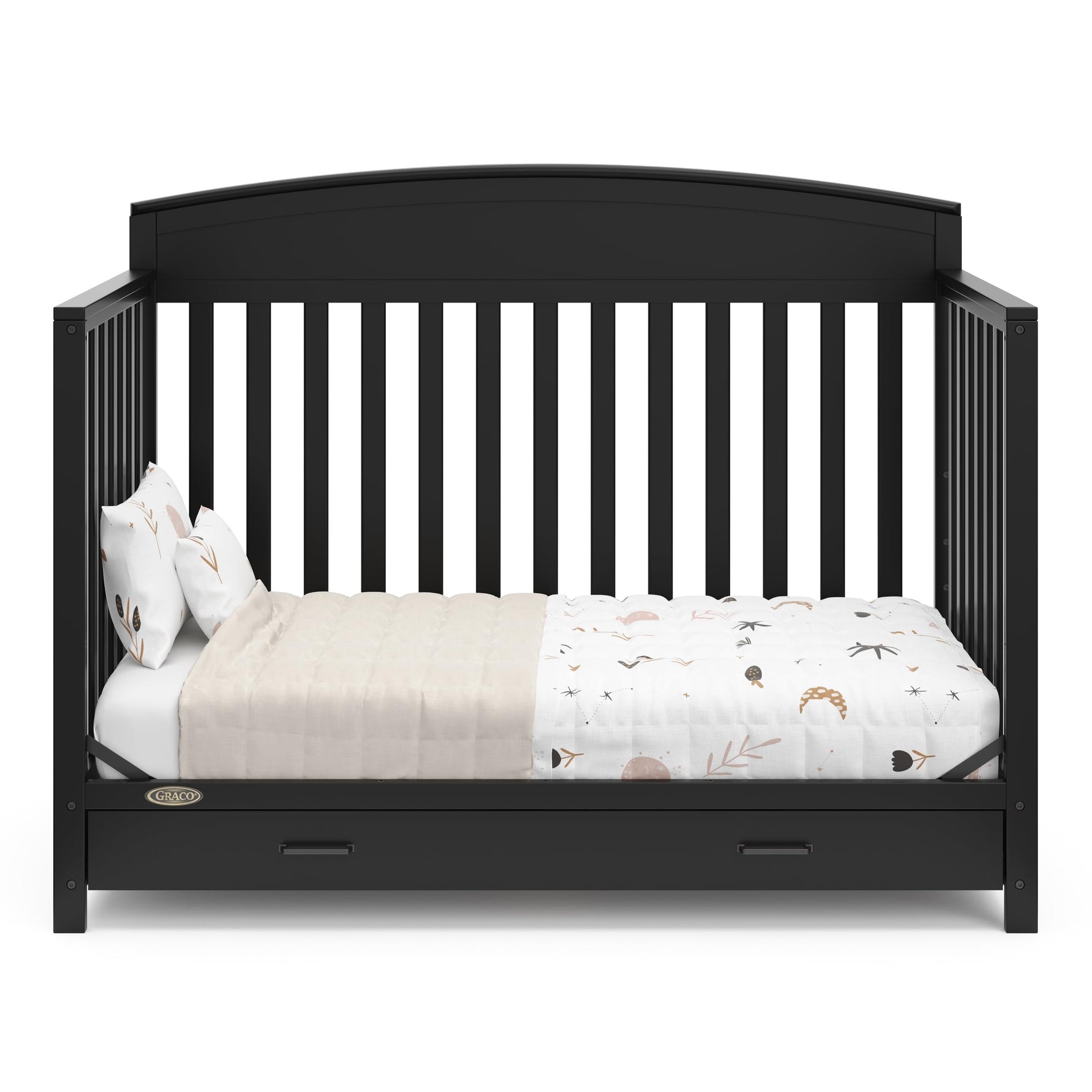 Graco Benton 5-in-1 Convertible Crib – GREENGUARD Gold Certified, Converts from Baby Crib to Toddler Bed, Daybed and Full-Size Bed, Fits Standard Full-Size Crib Mattress (White)