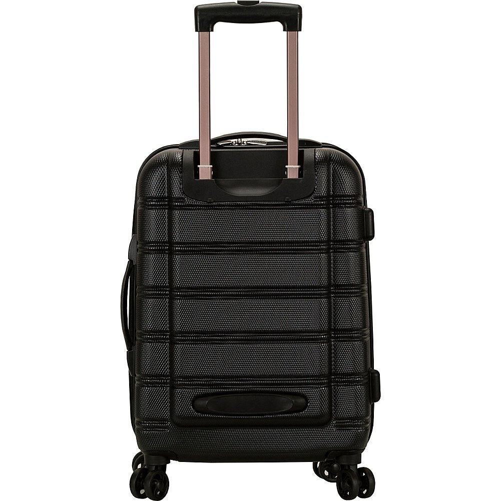 Rockland Melbourne Hardside Expandable Spinner Wheel Luggage, Checked Large 28", Black