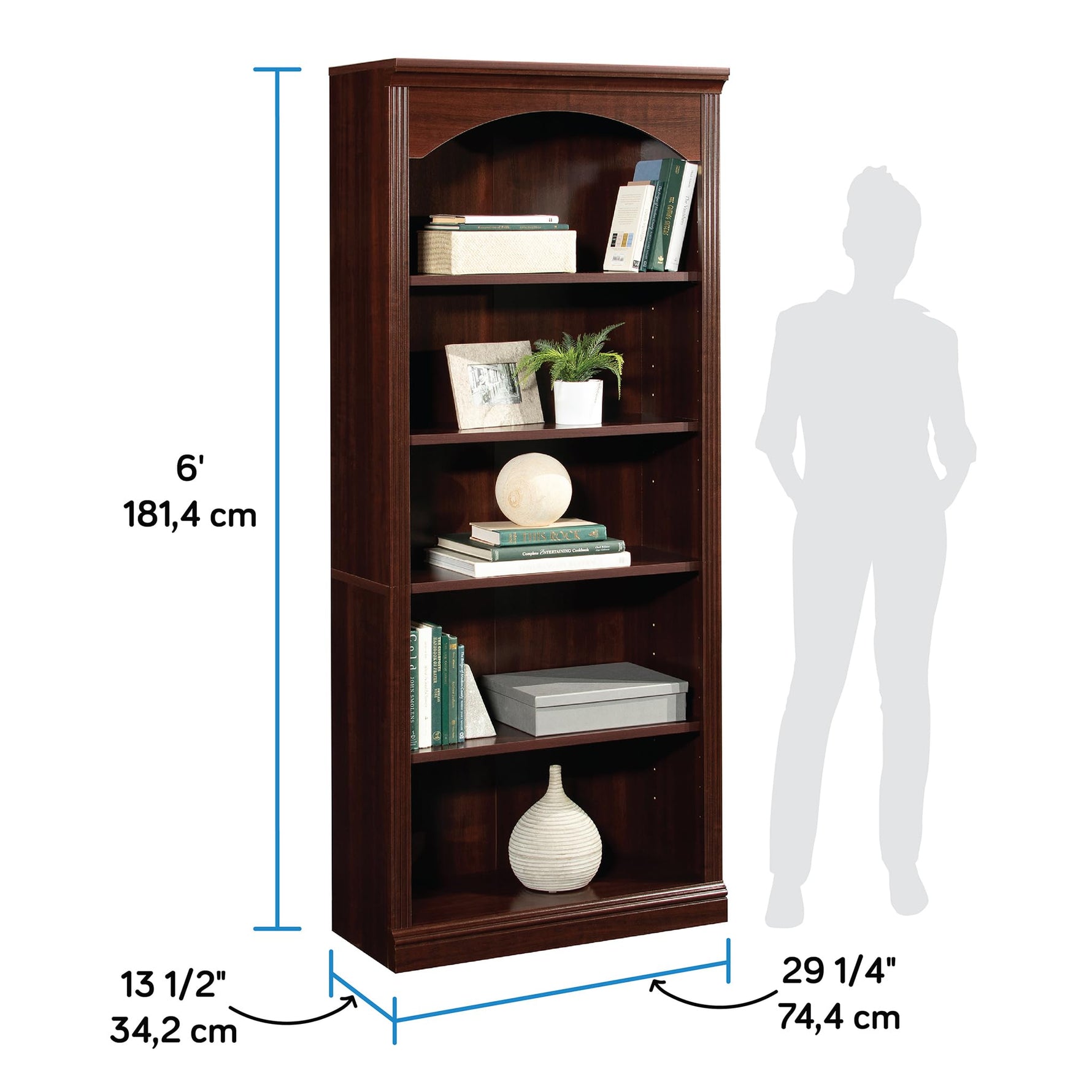 Sauder Miscellaneous Storage Bookcase, Sindoori Mango Finish