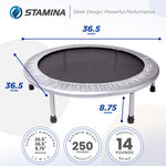 Stamina 36-Inch Folding Trampoline | Quiet and Safe Bounce | Supports Up To 250 Pounds