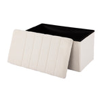 Seville Classics Cushioned Fabric Ottoman Hidden Storage Chest Footrest Chair, Padded Seat for Bedroom, Dorm, Loft, Living Room, Entryway, Hallway, Blue Velvet, 30" Bench