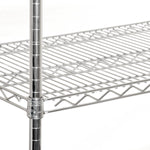 UltraDurable 5-Tier NSF Steel Wire Shelving, 48"W x 24"D x 76"H, Black | Heavy-duty commercial-grade solid steel wire storage rack featuring 800 pounds per shelf weight capacity
