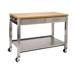 Seville Classics Commercial Work Table Island Utility Cart Prep Station, for Restaurant, Kitchen, Warehouse, Garage, Hotel, Home, Stainless-Steel Top NSF , 49" W x 24" D | Heavy-duty durable workstation supports 1,000 lb with adjustable wire shelf, is ver