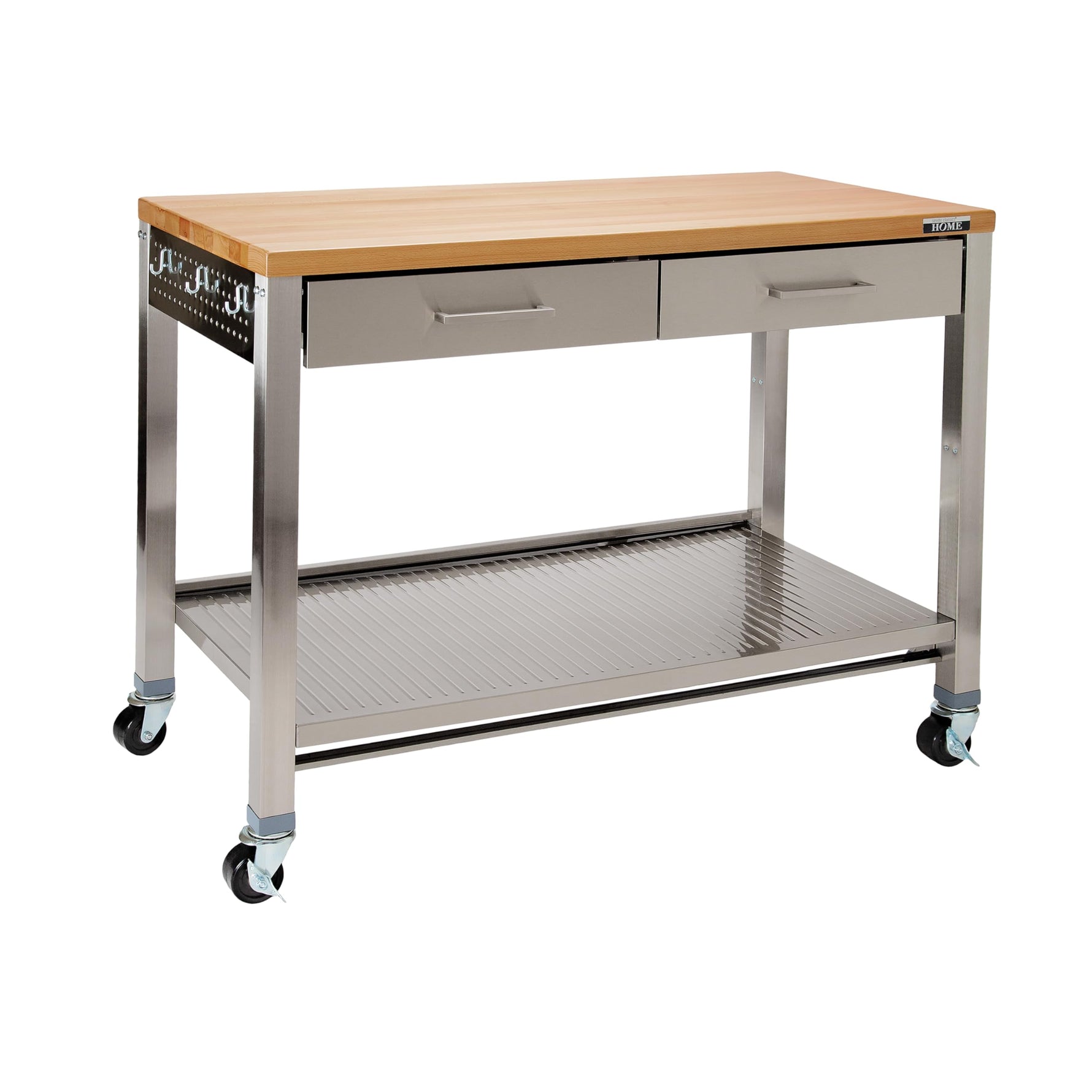 Seville Classics Commercial Work Table Island Utility Cart Prep Station, for Restaurant, Kitchen, Warehouse, Garage, Hotel, Home, Stainless-Steel Top NSF , 49" W x 24" D | Heavy-duty durable workstation supports 1,000 lb with adjustable wire shelf, is ver