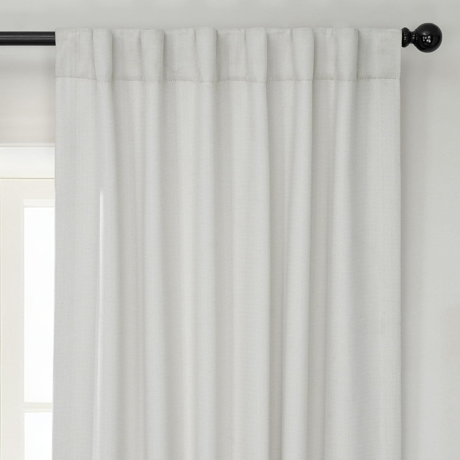 HPD Half Price Drapes - Faux Linen Curtains for Living Room (1 Panel) - 50W X 96L - Textured Room Darkening Curtains for Bedroom 96 Inches Long - Drapes for Home Decor, Birch