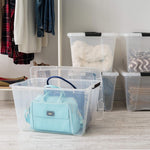 IRIS USA 6-Pack 6 Quart Storage Bins with Lids | Transparent design makes contents easy to find. Ideal for shoes, photos, documents, and small essentials. Nestable design