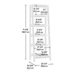 Sauder Ladder Bookshelf 5 Tier Trestle Ladder Shelf Wooden Bookcase, in Jamocha Wood