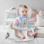 Bumbo 3-in-1 Multi-Seat for 6 to 36 Months, Travel Baby and Infant Feeding & Play Floor Seat, Portable Booster High Chair with Dining and Activity Tray, Taupe