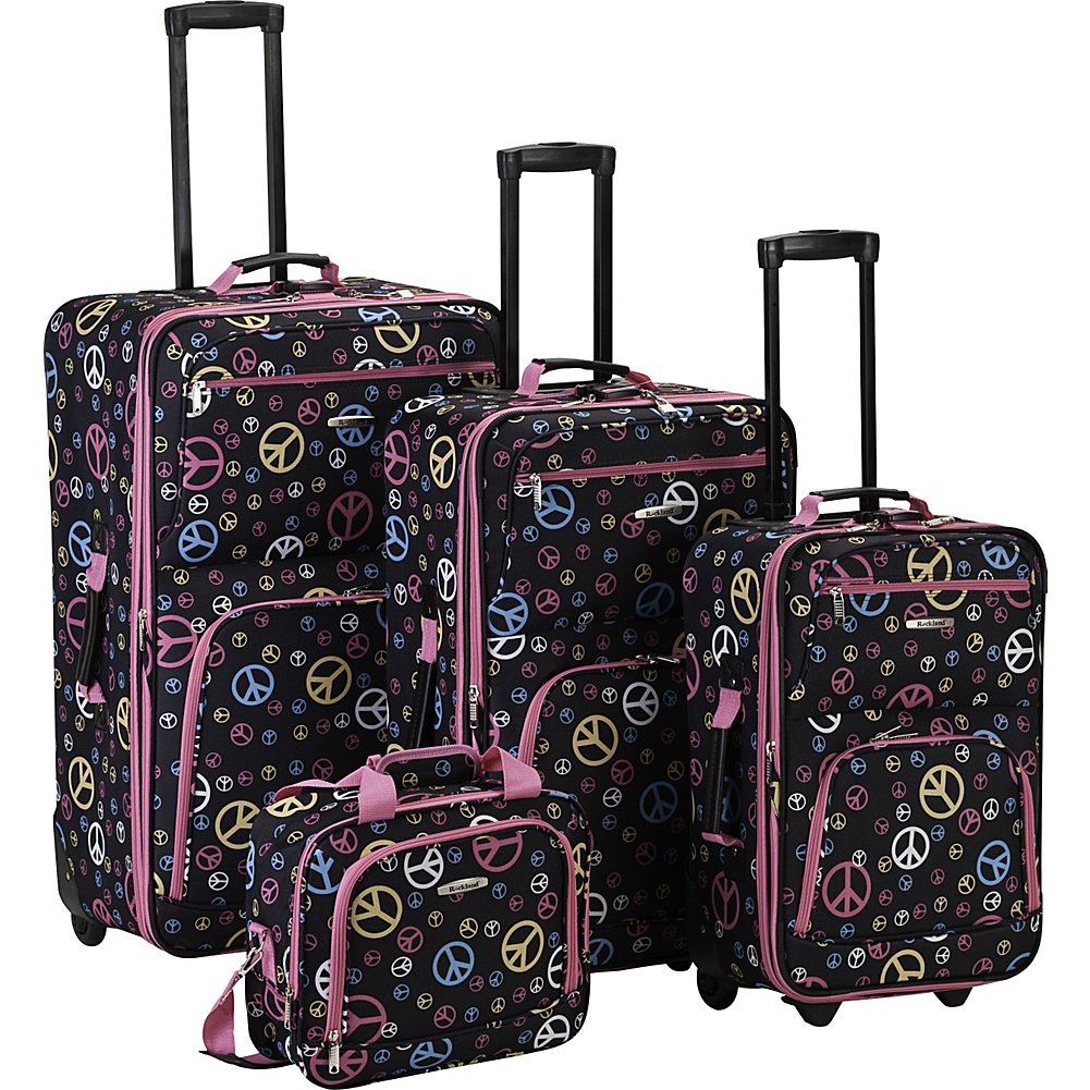 Rockland Fashion Softside 2 Piece Luggage Set, Expandable, (14" Tote/19" Upright), Purple